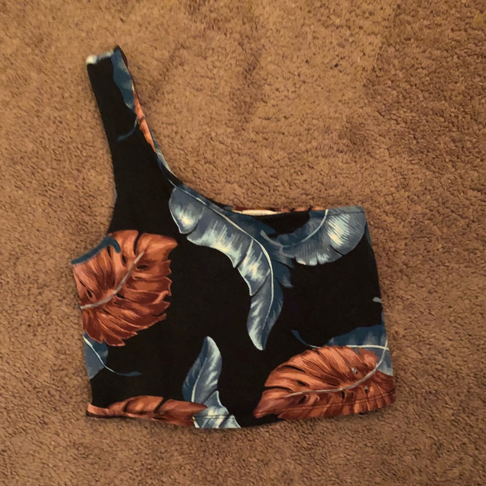 Forever 21 off the shoulder floral crop